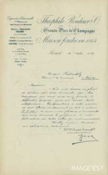 Certificat de la Maison Roederer & Cie (Reims)